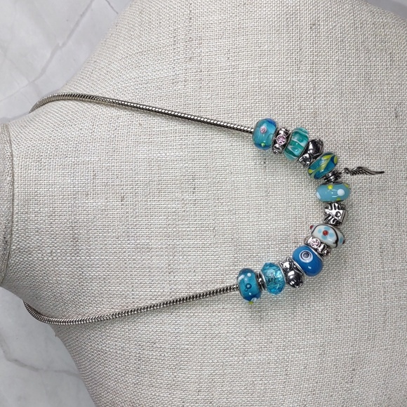 Art Glass Charm Bead Necklace - Picture 2 of 3